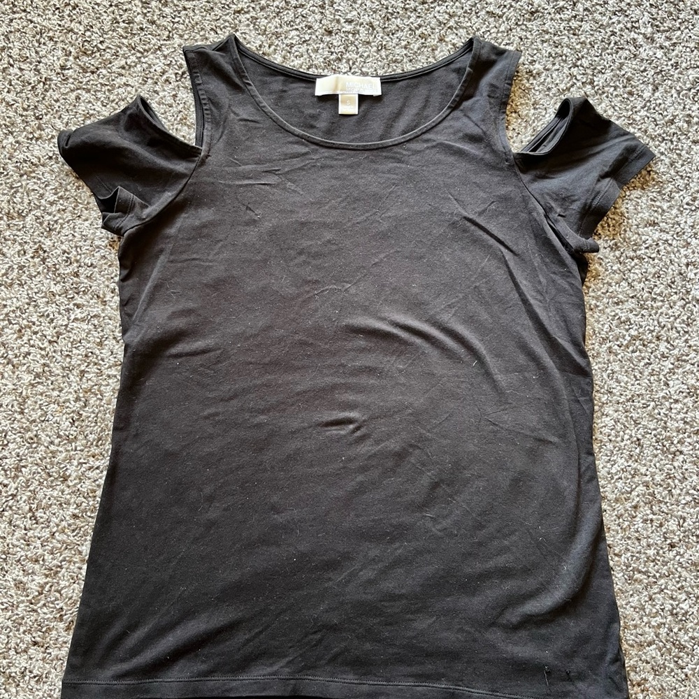 Michael Kors Black Cold Shoulder Women's Top Small